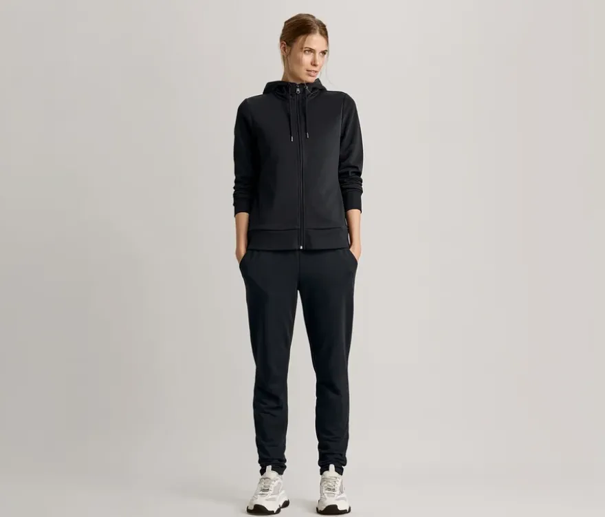 Sweatjacke, schwarz