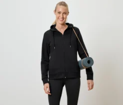 Sweatjacke, schwarz