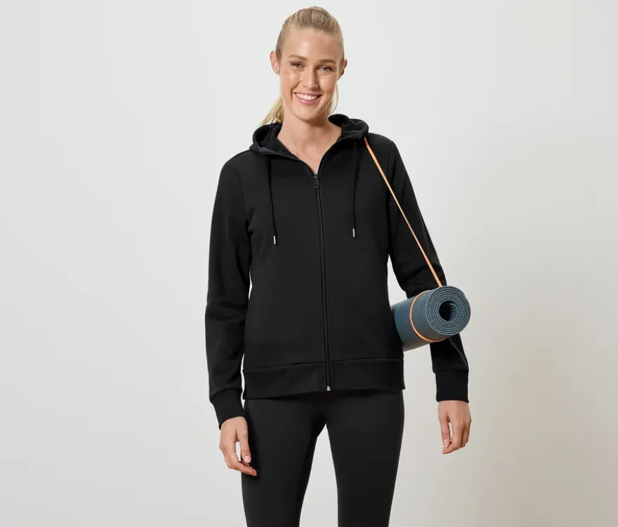 Sweatjacke, schwarz