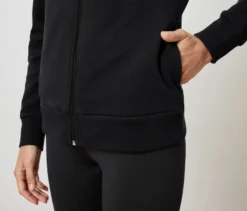 Sweatjacke, schwarz