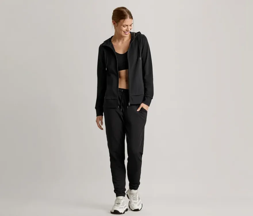 Sweatjacke, schwarz