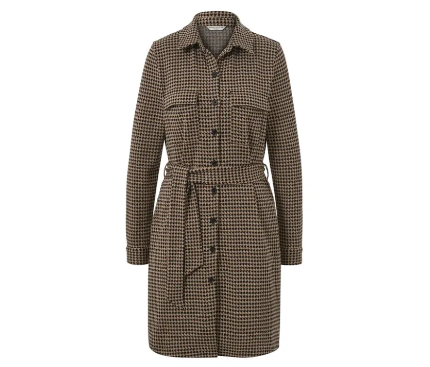 Sweatkleid mit Hahnentritt-Jacquard