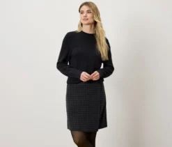 Sweatrock mit Hahnentritt-Jacquard