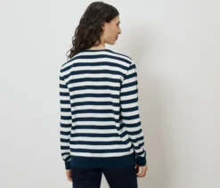 Sweatshirt, blau-weiß gestreift