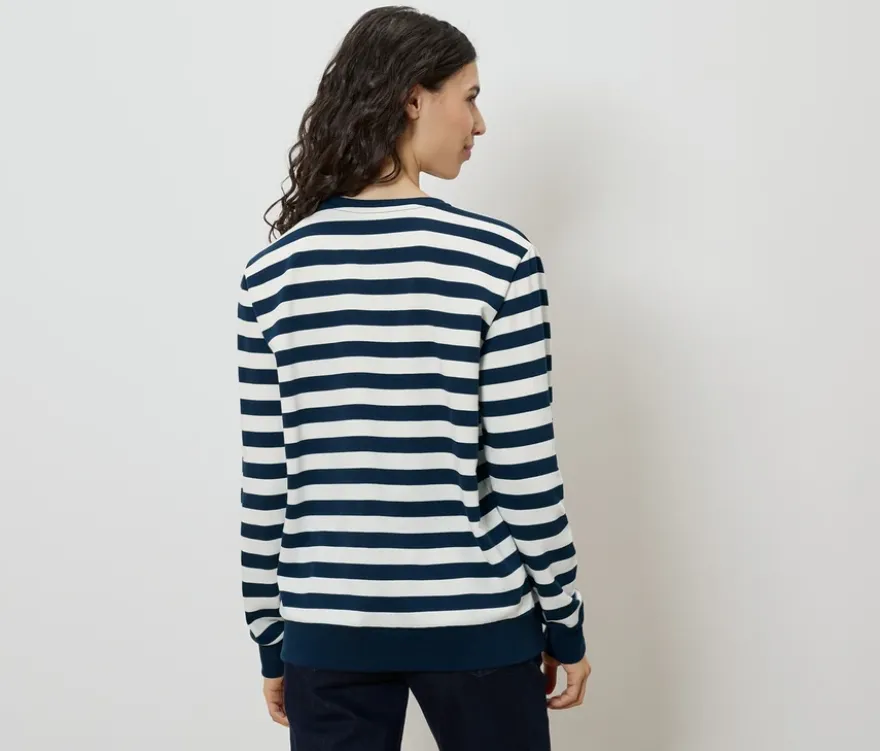 Sweatshirt, blau-weiß gestreift