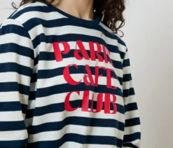 Sweatshirt, blau-weiß gestreift