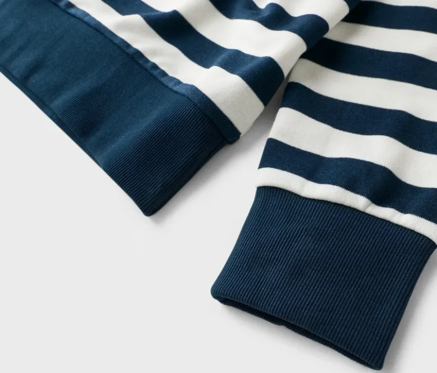 Sweatshirt, blau-weiß gestreift