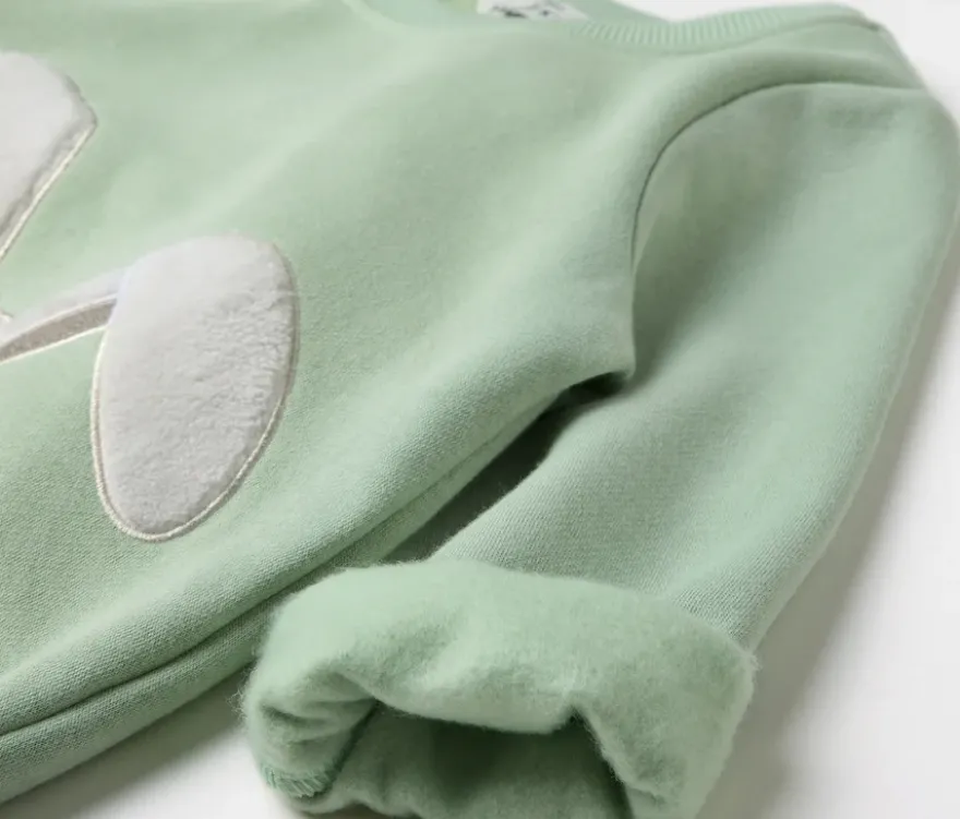 Sweatshirt mit angerauter Innenseite, mint