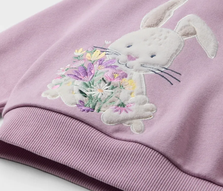 Sweatshirt mit angerauter Innenseite, flieder