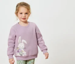 Sweatshirt mit angerauter Innenseite, flieder