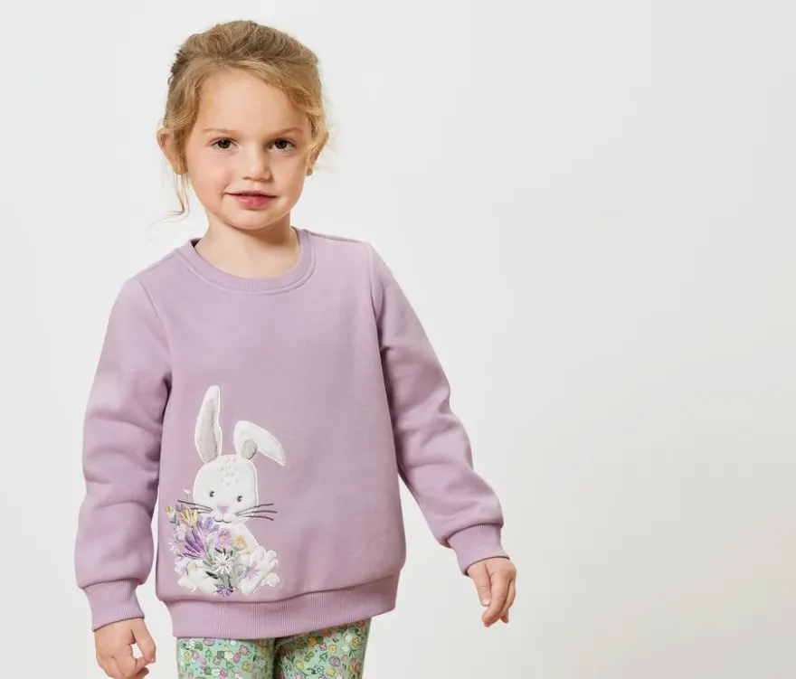 Sweatshirt mit angerauter Innenseite, flieder