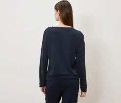 Sweatshirt mit Detail, navy