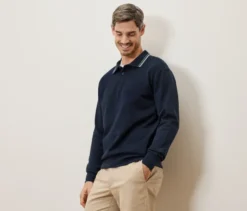 Sweatshirt mit Polokragen