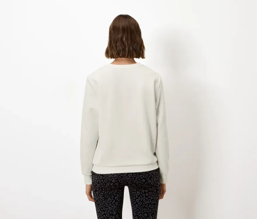Sweatshirt mit Print, cremeweiß