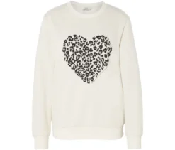 Sweatshirt mit Print, cremeweiß