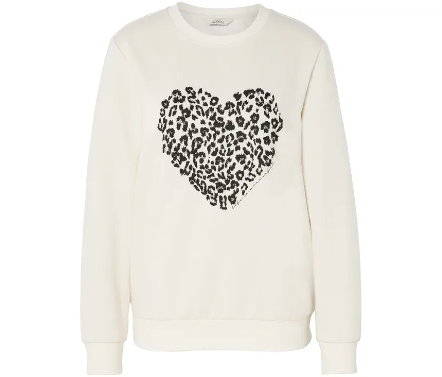 Sweatshirt mit Print, cremeweiß