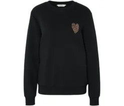 Sweatshirt mit Print, schwarz