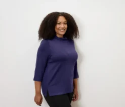 Sweatshirt mit Stehkragen, aubergine