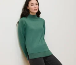 Sweatshirt mit Stehkragen, grün