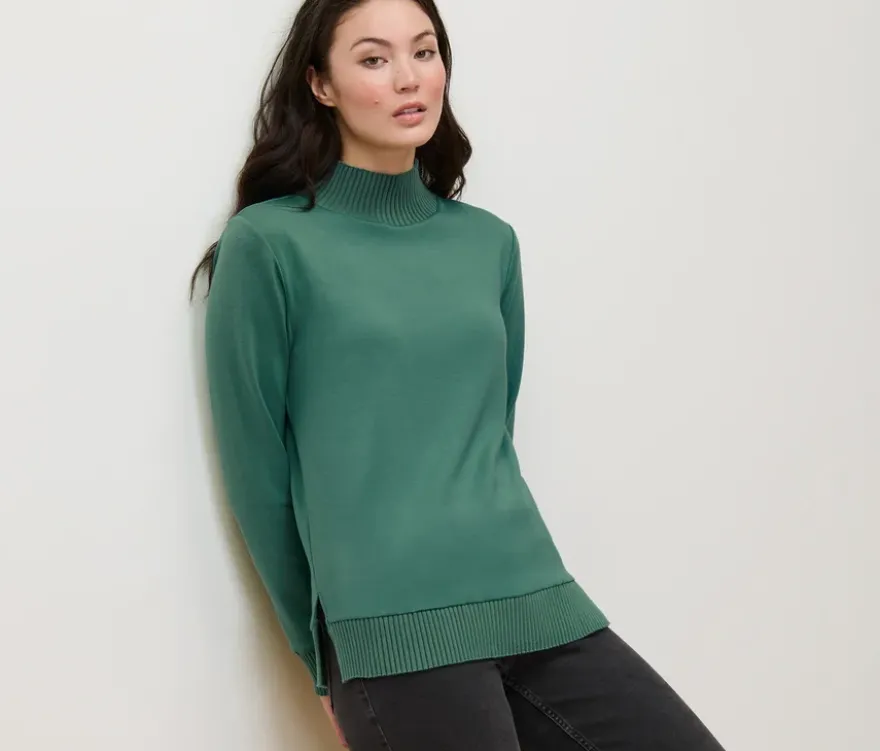 Sweatshirt mit Stehkragen, grün