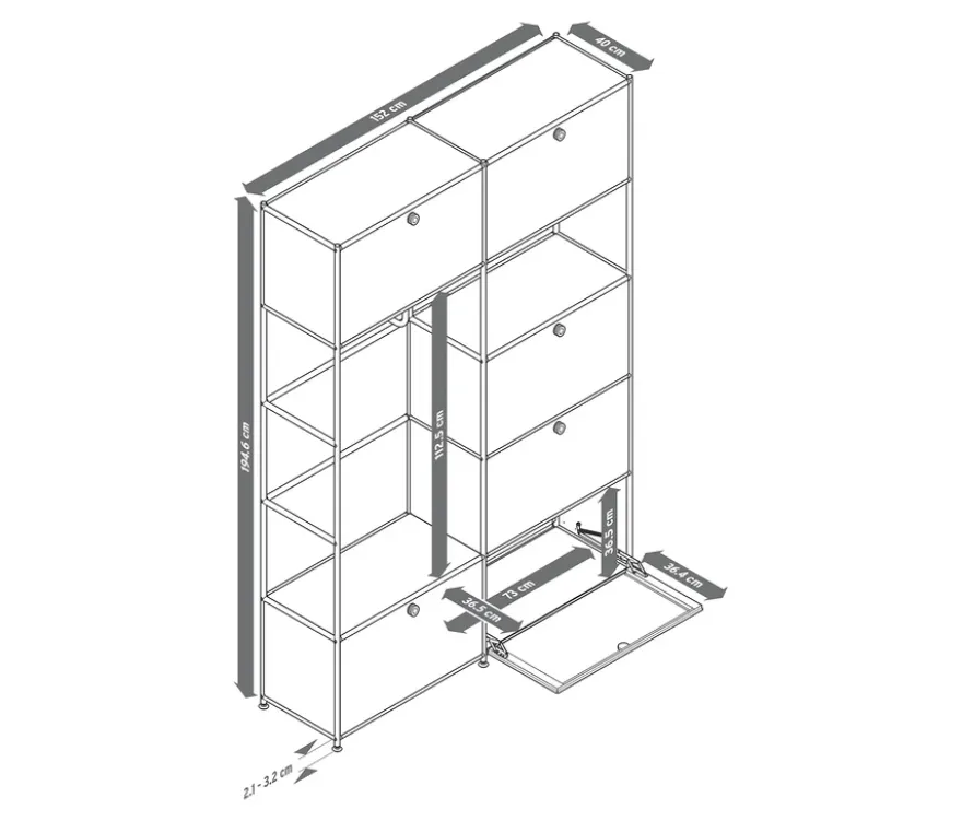 Systemschrank Metall »CN3«, grau