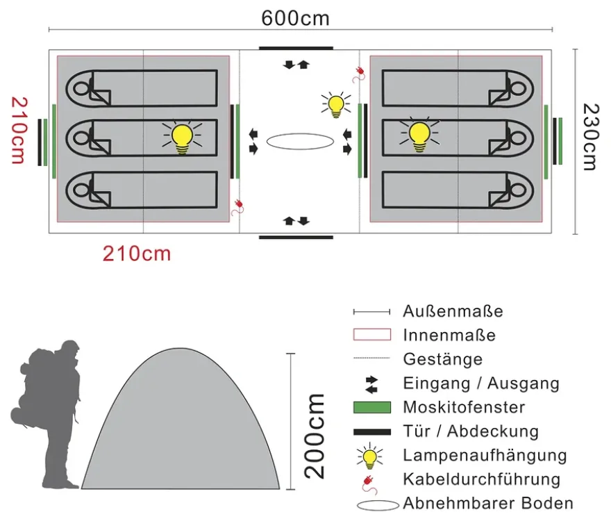 Tambu 6-Personen-Familienzelt »MANDAPA 6«