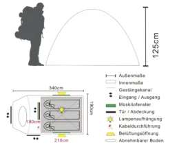 Tambu 3-Personen-Kuppelzelt »AKASA 3«