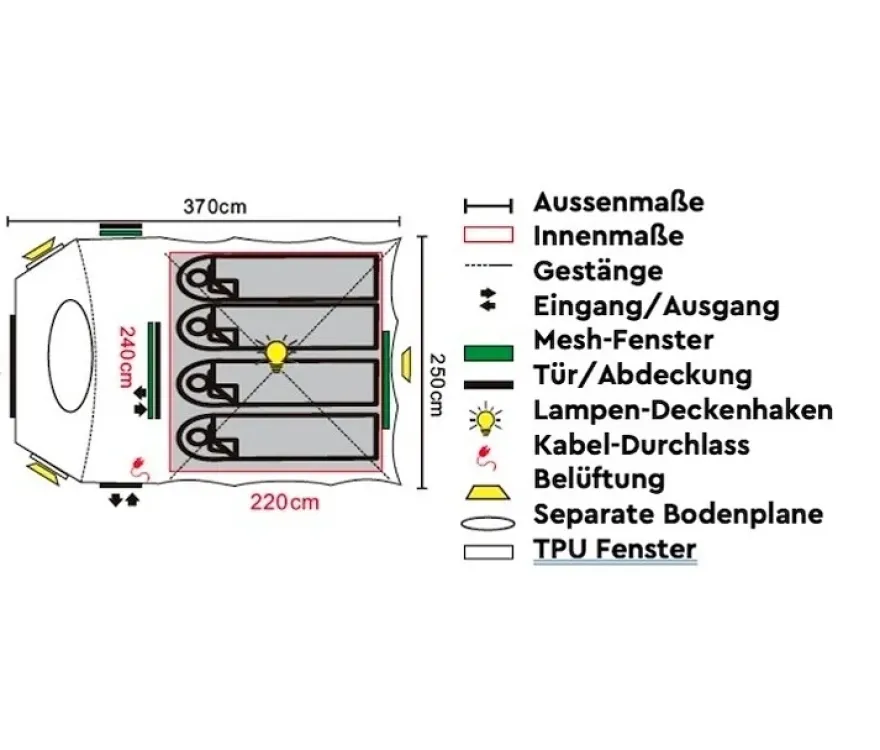 Tambu »SETU 4« 4 Personen-Kuppelzelt