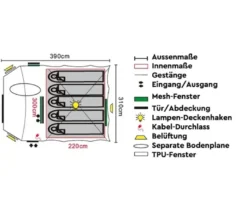 Tambu »SETU 5« 5-Personen-Kuppelzelt