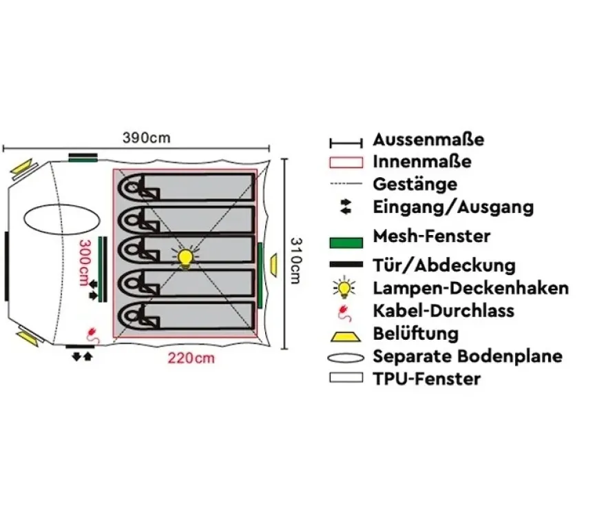 Tambu »SETU 5« 5-Personen-Kuppelzelt