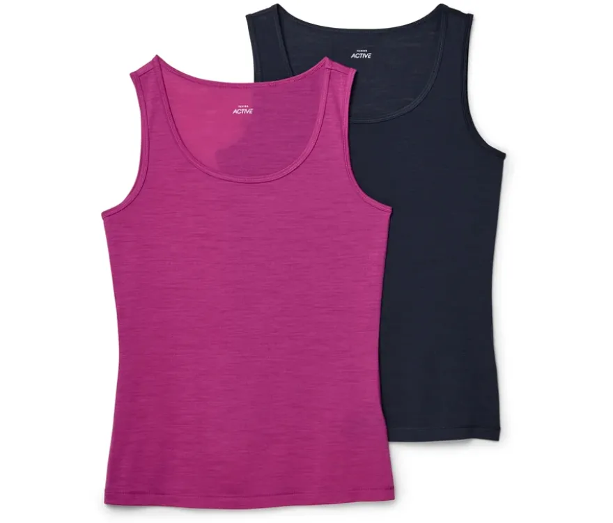 2 Tanktops mit Merinowolle