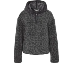 Teddypullover, Leo-Alloverprint anthrazit