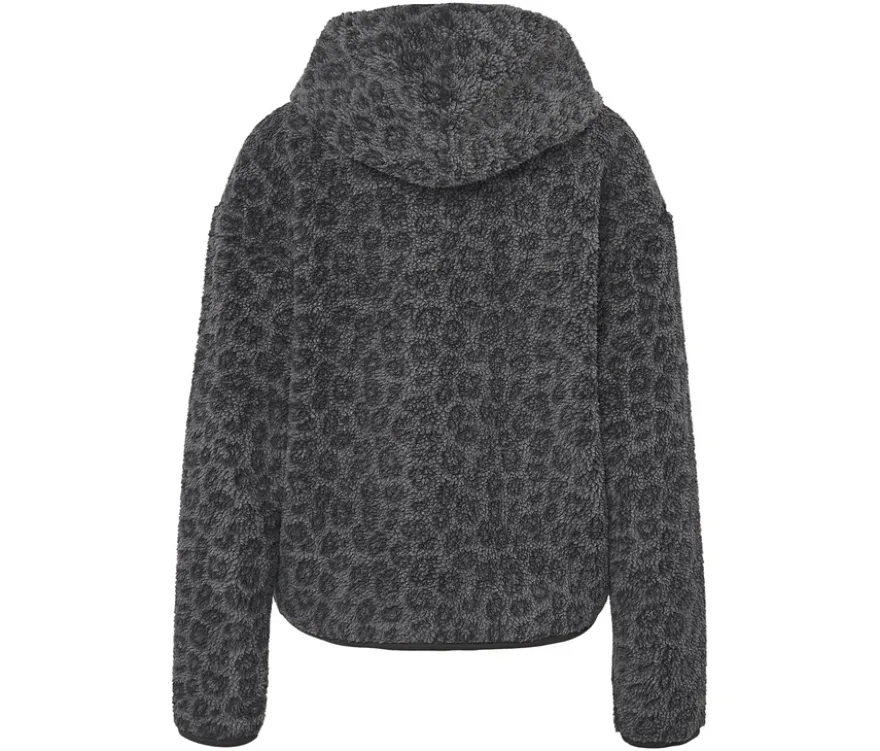 Teddypullover, Leo-Alloverprint anthrazit