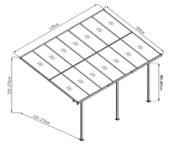 Terrassenüberdachung, Breite ca. 435 cm, anthrazit