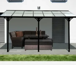 Terrassenüberdachung, Breite ca. 435 cm, anthrazit