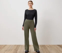 Thermohose Wide Leg, khaki