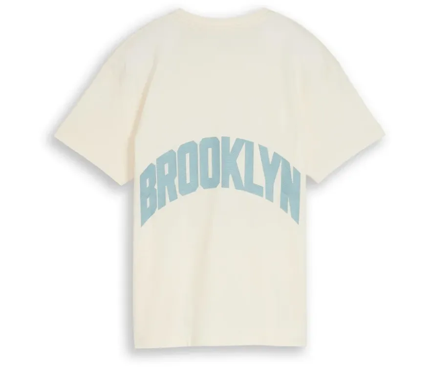Tom Tailor Kinder-Oversized-T-Shirt mit Backprint, wool white