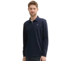 Tom Tailor Longsleeve Piqué Poloshirt, Sky Captain Blue