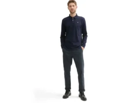 Tom Tailor Longsleeve Piqué Poloshirt, Sky Captain Blue