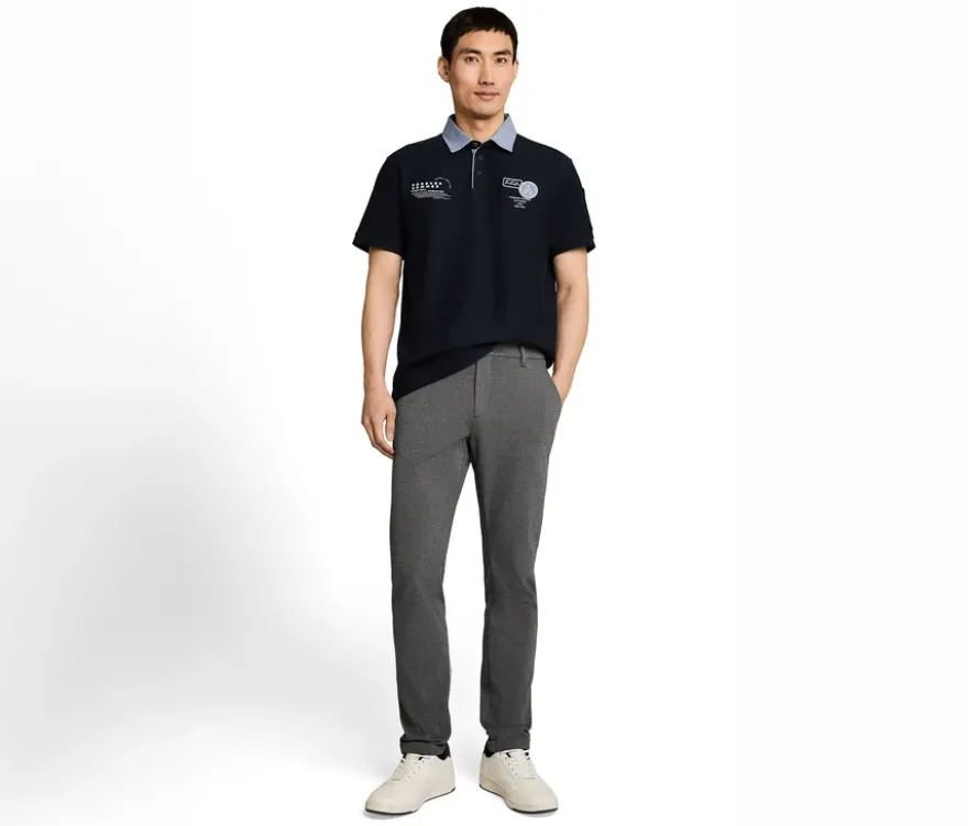 Tom Tailor Poloshirt mit Ottoman-Struktur, Sky Captain Blue
