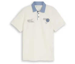 Tom Tailor Poloshirt mit Ottoman-Struktur, Gardenia White