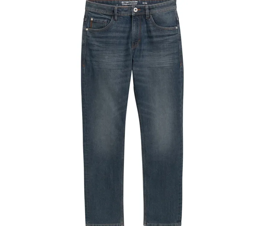 Tom Tailor TT MARVIN STRAIGHT Jeans mit Stretch, Mid Stone Blue Grey Denim