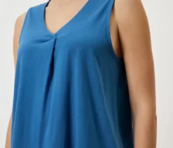 Top mit Falten-Detail, blau