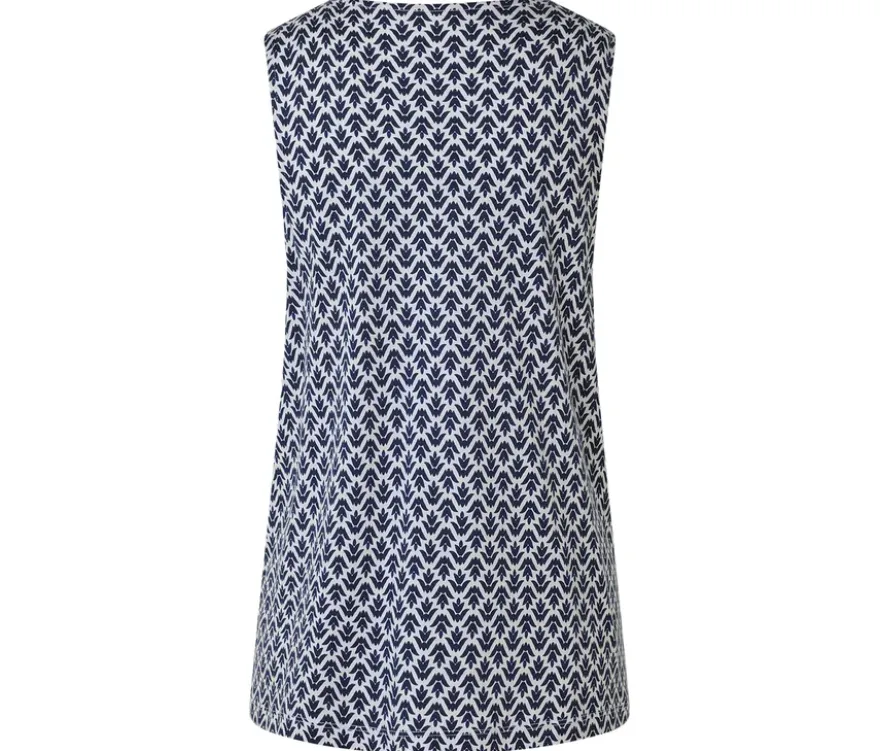 Top mit Falten-Detail, Minimal-Alloverprint