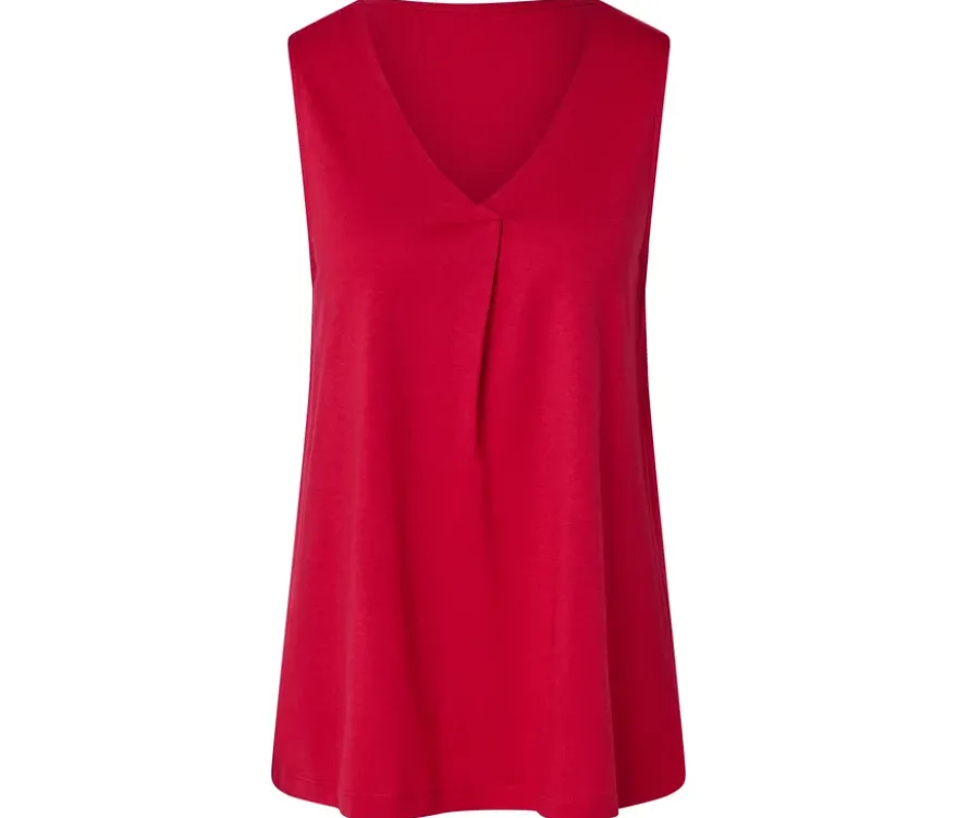 Top mit Falten-Detail, rot