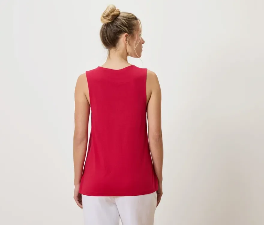 Top mit Falten-Detail, rot