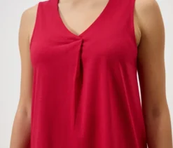 Top mit Falten-Detail, rot