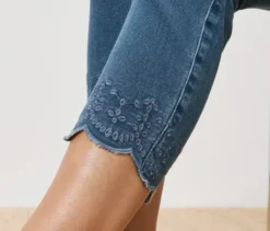 7/8-Treggings mit Lochstickerei