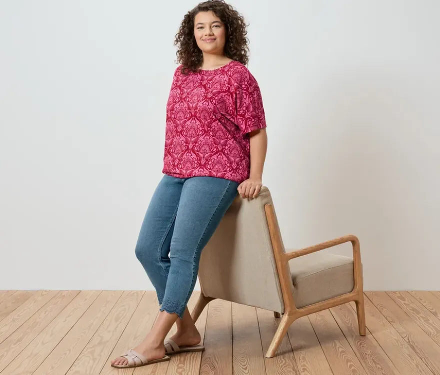 7/8-Treggings mit Lochstickerei