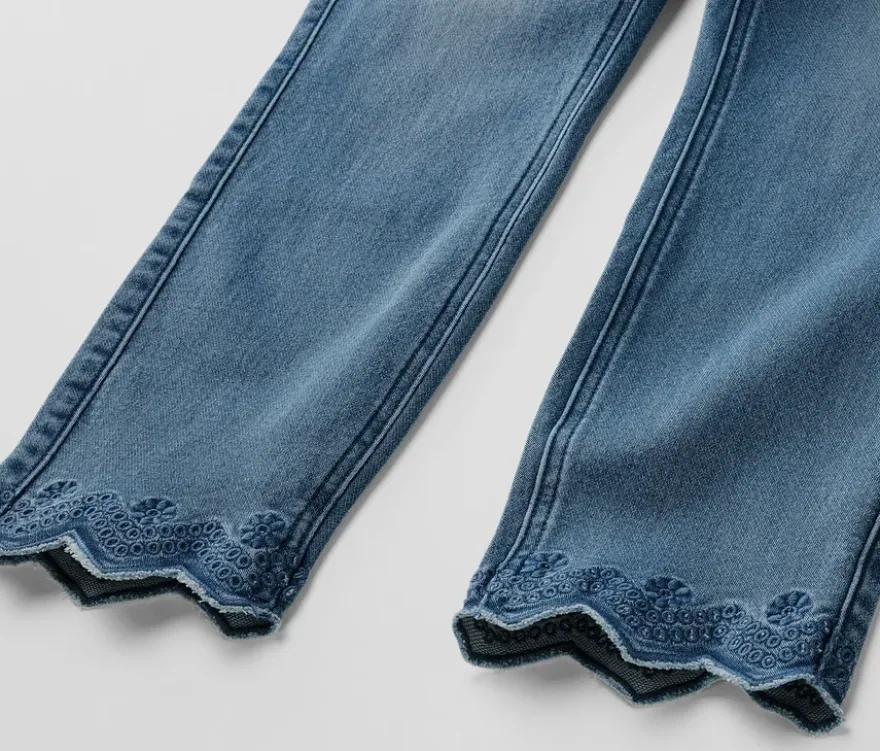 7/8-Treggings mit Lochstickerei